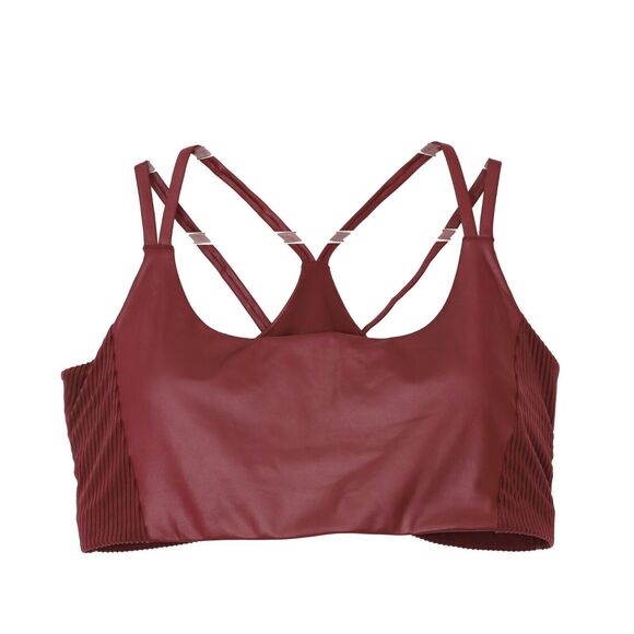 FABLETICS Principal Motion365+ Low Impact Bra 3X Merlot Shine Faux Leather B54 - Picture 2 of 6